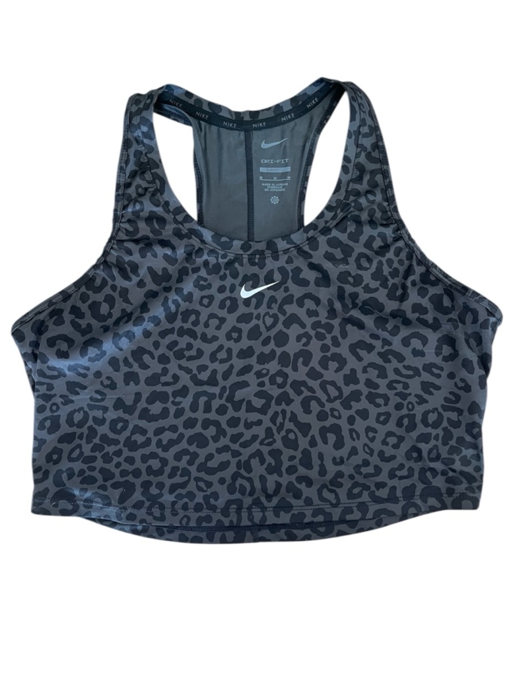 Nike Leopard Print Dri-FIT Cropped Tank - Black/Gray